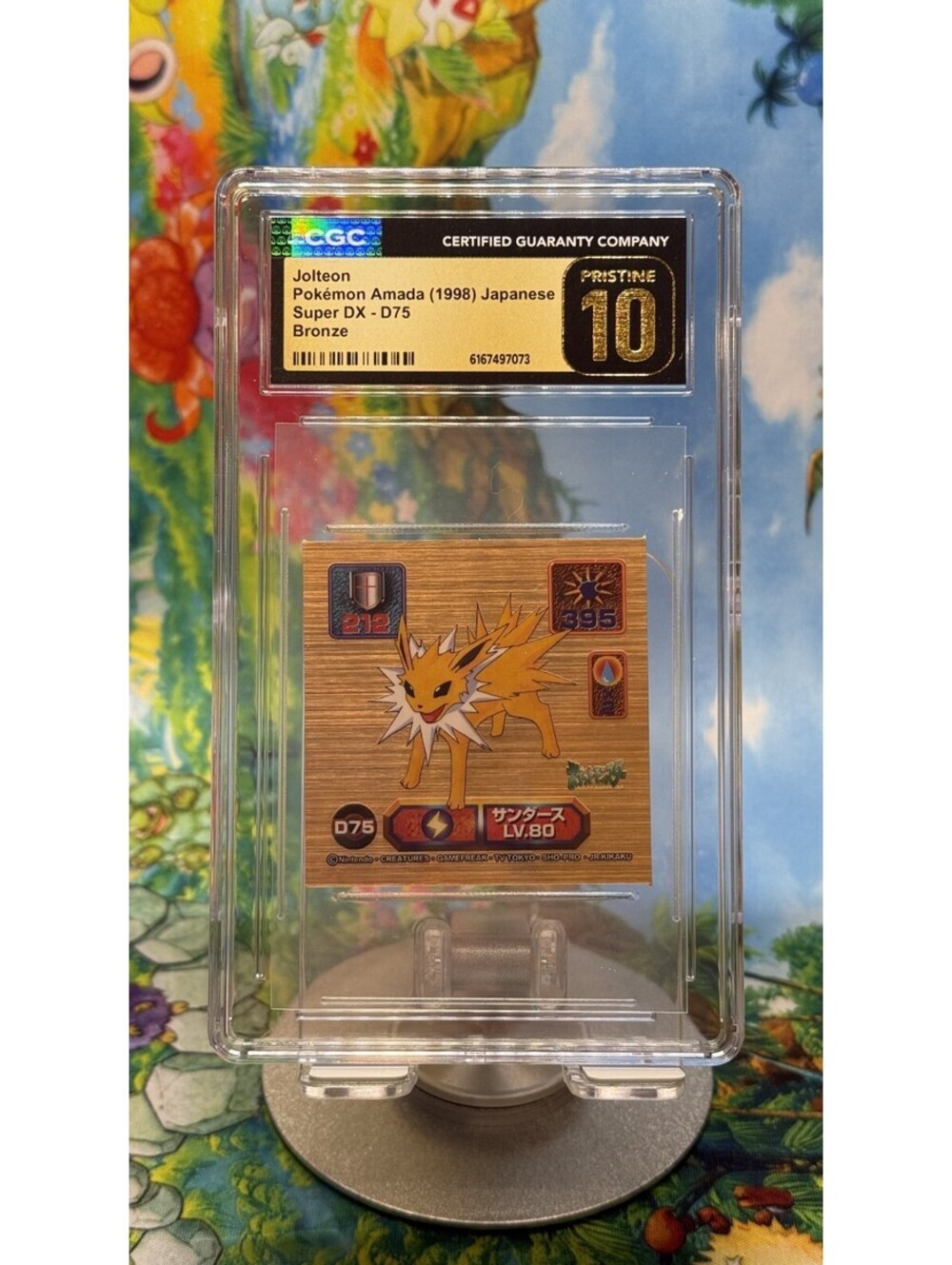 Jolteon Pokémon Amada Super DX D75 1998 Japanese Bronze POP2! CGC Pristine 10